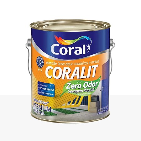 Esmalte Sintético Base Água Acetinado Coralit Branco 3,6L - Coral