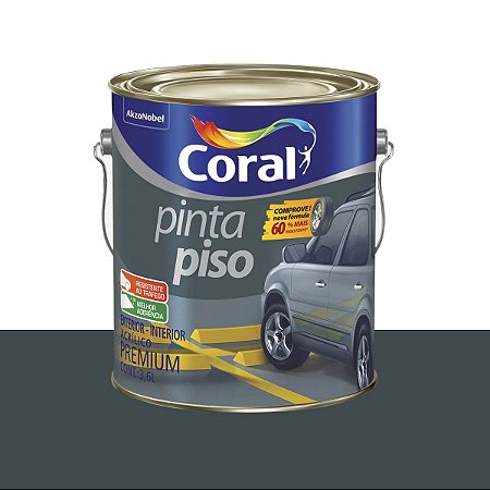 Tinta Pinta Piso Premium Fosco Cinza Escuro 3,6L - Coral