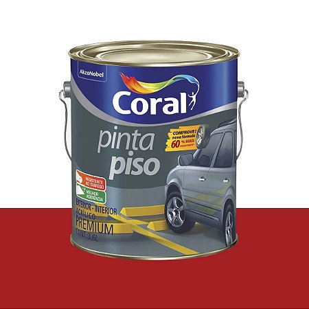 Tinta Pinta Piso Premium Fosco Vermelha 3,6L - Coral