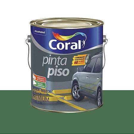 Tinta Pinta Piso Premium Fosco Verde Quadra 3,6L - Coral