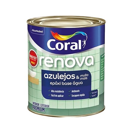 Tinta Epóxi Premium Renova Azulejos Branco Brilhante 900ml - Coral