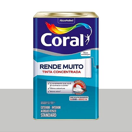 Tinta Standard Acrílica Fosco Rende Muito Cinza Alpino 16L -  Coral