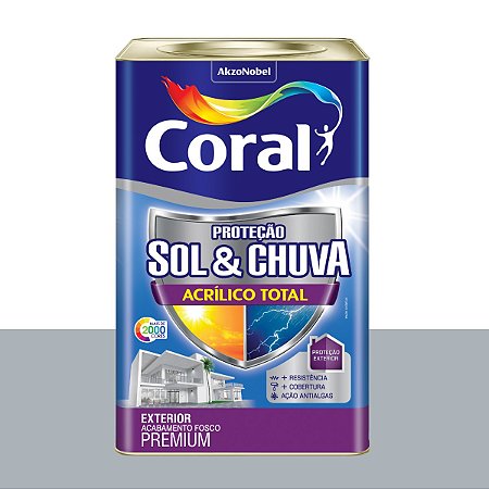 Tinta Fosca Acrílico Total Sol & Chuva Colar de Prata 18L -  Coral