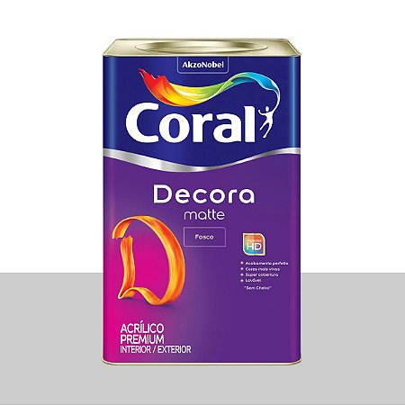 Tinta Acrílica Premium Fosca Decora Matte Algodão Cinzento 18L -  Coral