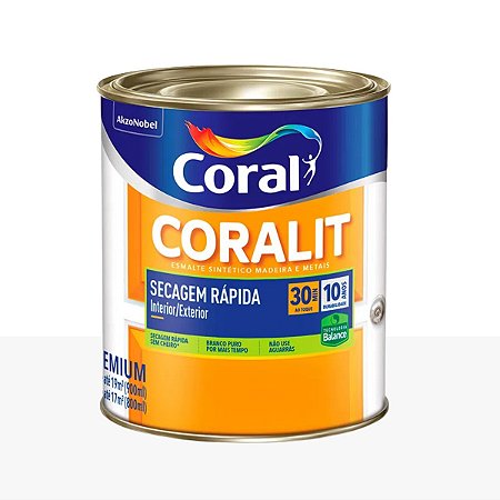 Esmalte Brilhante Secagem Rápida Coralit Balance Branco 900ml -  Coral