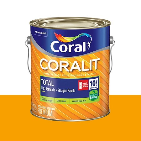 Esmalte Sintético Base Água Brilhante Coralit Amarelo 3,6L - Coral