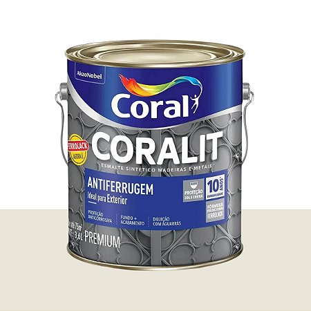 Tinta Esmalte Sintético Brilhante Coralit Antiferrugem Branco 3,6L - Coral