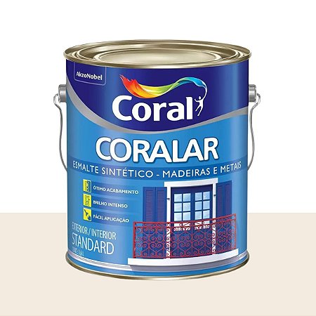 Tinta Esmalte Sintético Brilhante Coralar Branco 3,6L - Coral