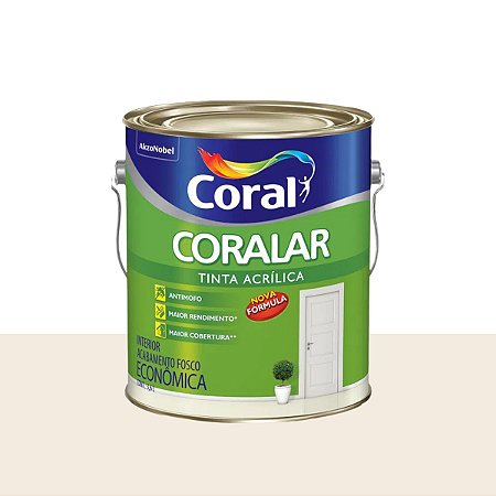Tinta Acrílica Fosca Econômica Coralar Branco 3,6L - Coral