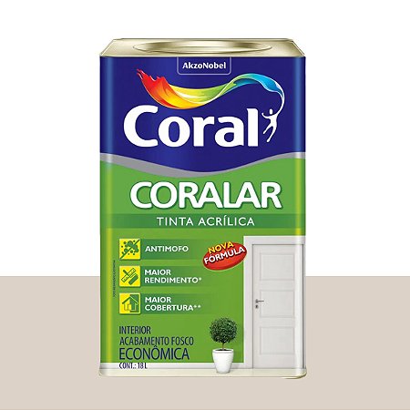 Tinta Acrílica Fosca Econômica Coralar Branco Gelo 18L - Coral