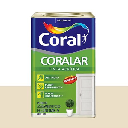 Tinta Acrílica Fosca Econômica Coralar Palha 18L - Coral
