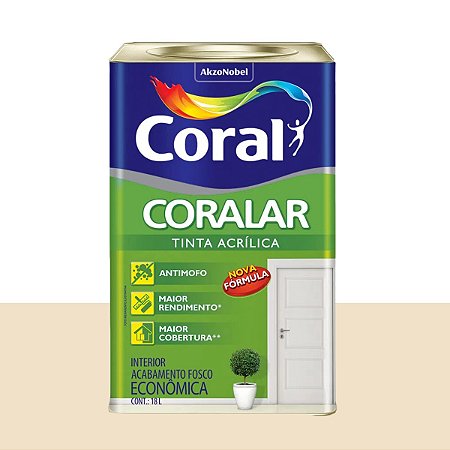 Tinta Acrílica Fosca Econômica Coralar Pérola 18L - Coral