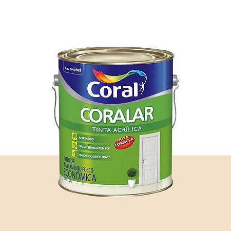 Tinta Acrílica Fosca Econômica Coralar Pérola 3,6L - Coral