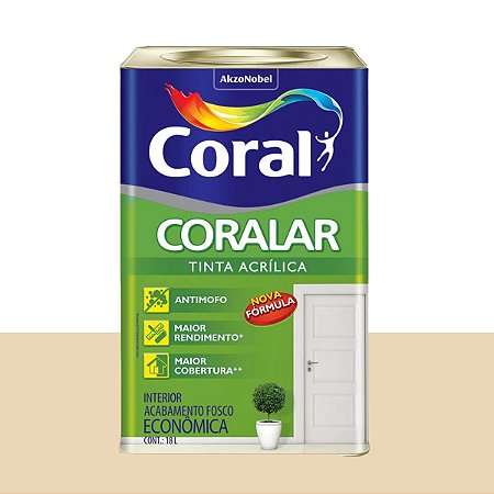 Tinta Acrílica Fosca Econômica Coralar Marfim 18L - Coral