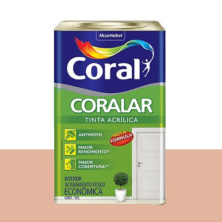 Tinta Acrílica Fosca Econômica Coralar Pêssego 18L - Coral