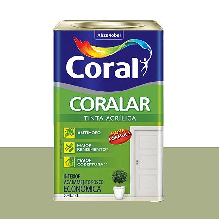 Tinta Acrílica Fosca Econômica Coralar Verde Kiwi 18L - Coral