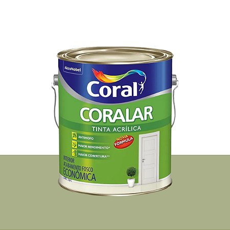 Tinta Acrílica Fosca Econômica Coralar Verde Kiwi 3,6L - Coral