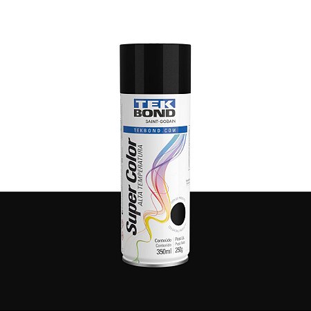 Tinta Spray Alta Temperatura Preto Brilhante 350ml Tekbond