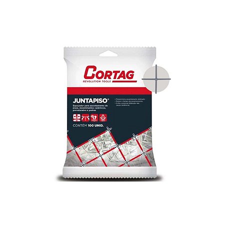 Espaçador Juntapiso Cruzeta 1,50mm com 100 unid Cortag