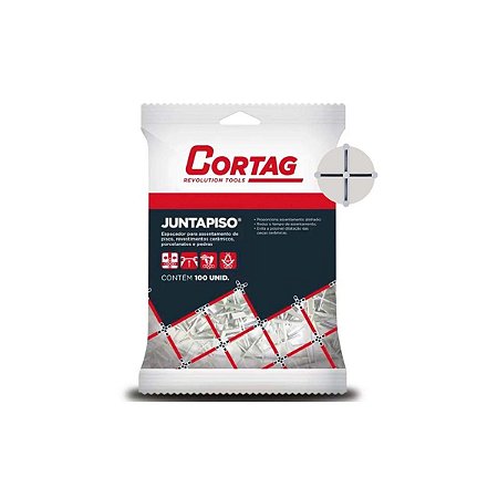 Espaçador Juntapiso Cruzeta 3,00mm com 100 unid Cortag