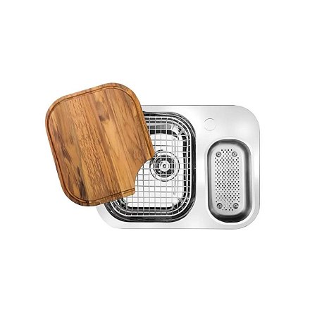Cuba Inox Dupla Lift N03 54,5X40X13 Alto Brilho com Acessórios Docol