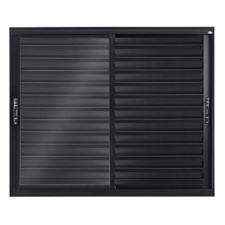 Janela de Alumínio Veneziana 100x150 Black 3 Folhas sem Grade Vidro Liso 6146 Esquadrisul