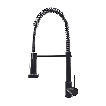 Misturador Monocomando para Cozinha Gourmet Preta Carneiro