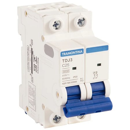 Minidisjuntor TDJ3 25A 3kA Curva C 58012107 Tramontina