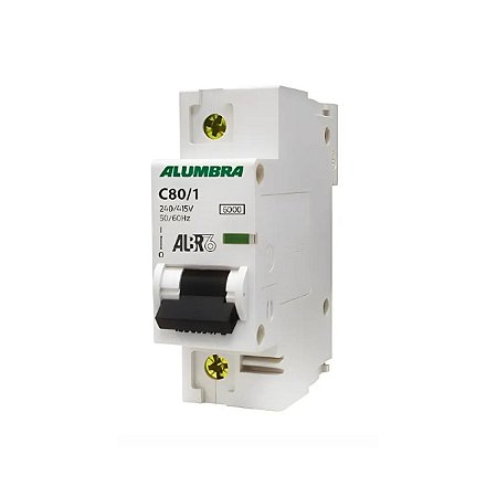 Disjuntor unipolar albr6 80a curva c Alumbra