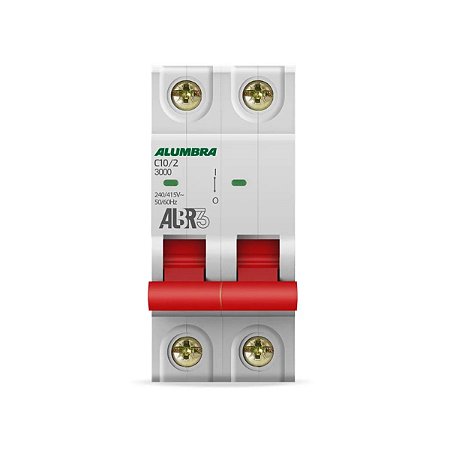 Disjuntor bipolar albr3 10a curva c Alumbra