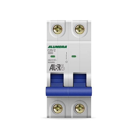 Disjuntor bipolar albr3 20a curva c Alumbra