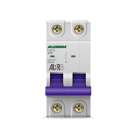 Disjuntor bipolar albr3 32a curva c Alumbra