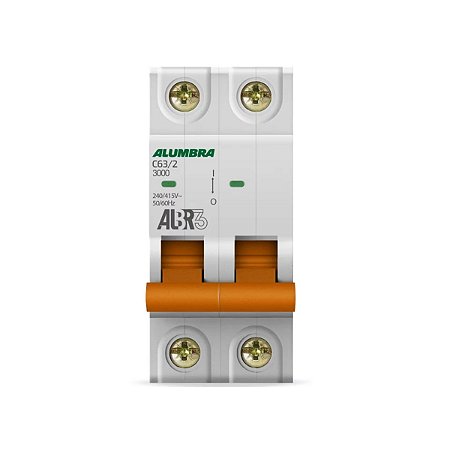 Disjuntor bipolar albr3 63a curva c Alumbra