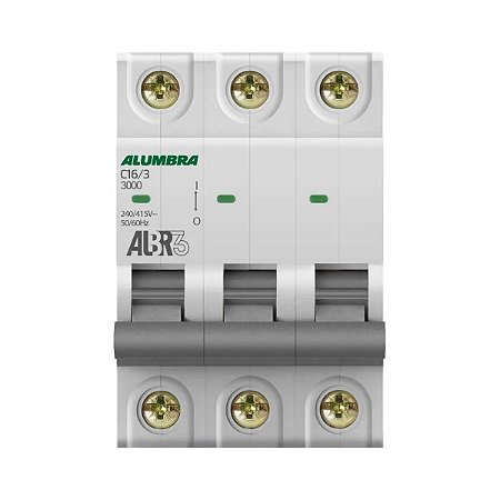 Disjuntor tripolar albr3 16a curva c Alumbra