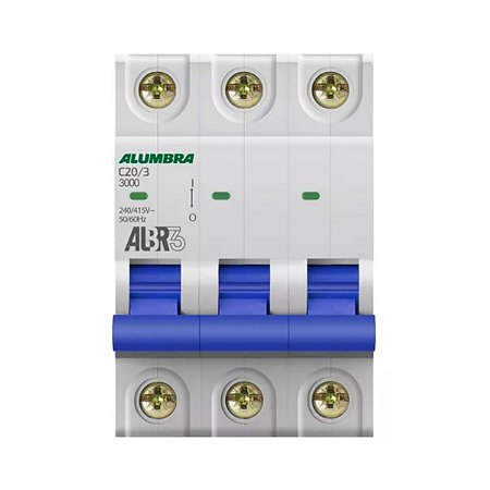 Disjuntor tripolar albr3 20a curva c Alumbra