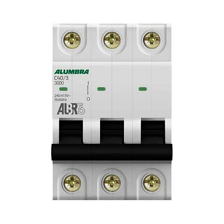 Disjuntor tripolar albr3 40a curva c Alumbra