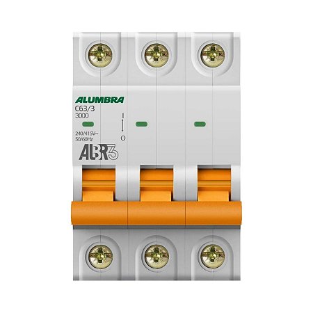 Disjuntor tripolar albr3 63a curva c Alumbra