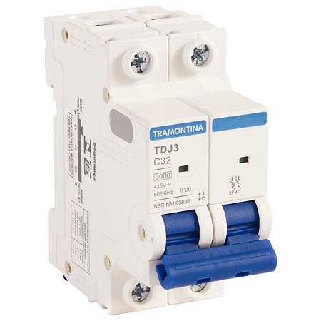 Minidisjuntor TDJ3 2P 32A 3kA Curva C 58012108 Tramontina