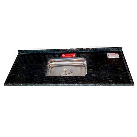 Pia de Granito Standard com Cuba de Inox 120cm Verde Ubatuba L.A Pias e Granitos