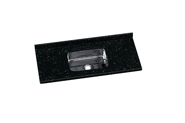 Pia de Mármore Sintético Roralit com Cuba Inox 120cm Pedra Escura 5622-08 Rorato