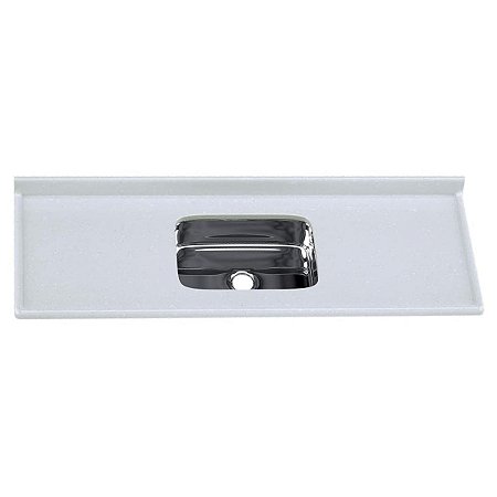 Pia de Mármore Sintético Roralit com Cuba Inox 150cm Pedra Clara 5624-07 Rorato