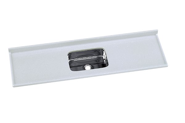 Pia de Mármore Sintético Roralit com Cuba Inox 180cm Pedra Clara 5626-07 Rorato