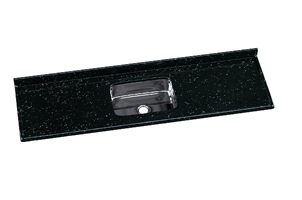 Pia de Mármore Sintético Roralit com Cuba Inox 180cm Pedra Escura 5626-08 Rorato