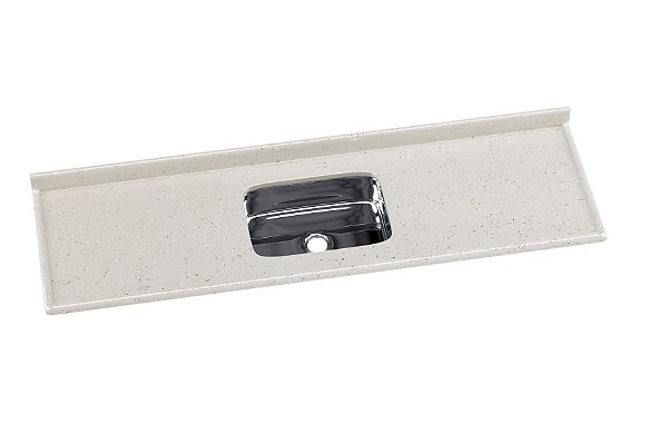 Pia de Mármore Sintético Roralit com Cuba Inox 180cm Travertino 5626-14 Rorato