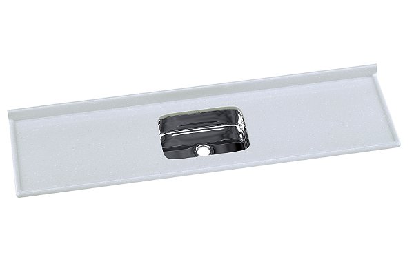 Pia de Mármore Sintético Roralit com Cuba Inox 200cm Pedra Clara 5627-07 Rorato