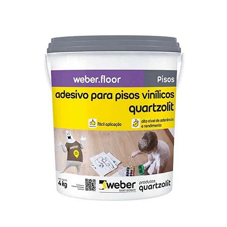 Adesivo para Piso Vinílico 4KG Branco Quartzolit