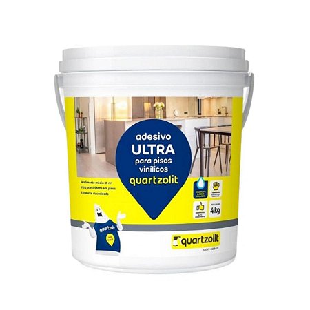 Adesivo Ultra para Piso Vinílico 4KG Branco Quartzolit