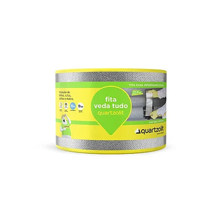 Manta Asfáltica Fita Veda Tudo Alumínio Sleeve 10cm x 10m Quartzolit 239266