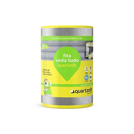 Manta Asfáltica Fita Veda Tudo Alumínio Sleeve 20cm x 10m Quartzolit 239280