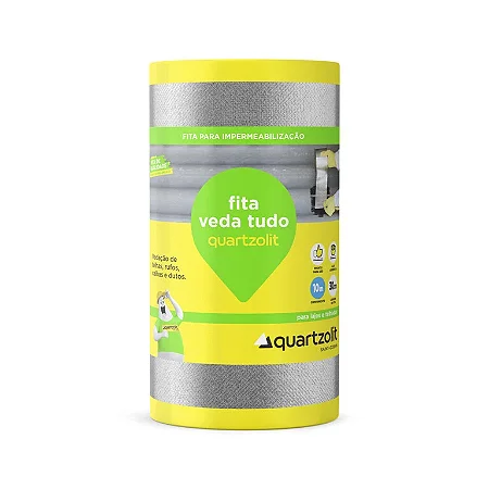 Manta Asfáltica Fita Veda Tudo Alumínio Sleeve 30cm x 10m Quartzolit 239297